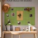 Fluxynara Large Felt Bulletin Board 36" x 24"Cork Board Alternative-6 Pack with 40 Safe Removable Adhesive Tabs, Cork Boards for Walls Cork Board for Home Office Classroom Pin Board-Kelly Green