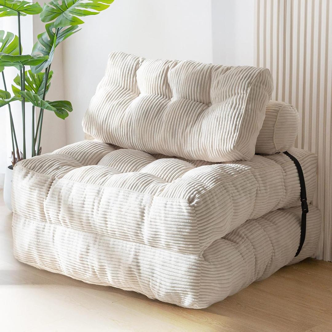 MAXYOYO Folding Sofa Bed, Convertible Chair Bed with Pillow, Single