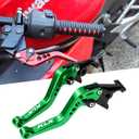 Motorcycle Brake Lever for KLX 300 / SM 2021 2022 2023 2024 2025, KLX 230 2020 2021 2022 2023 Adjustable Gear Motorcycle Brake Lever & Clutch Lever for KLX300 KLX230 Accessories Green
