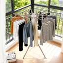 Clothes Drying Rack Tripod, Large Capacity Portable Laundry Drying Rack, Space Saving Design for Indoor Outdoor Use, Dimensions: 47.6" H × 43.7" W (121 × 111 cm) when open, and 29.5" × 5.3" (75 × 13.5 cm) when folded