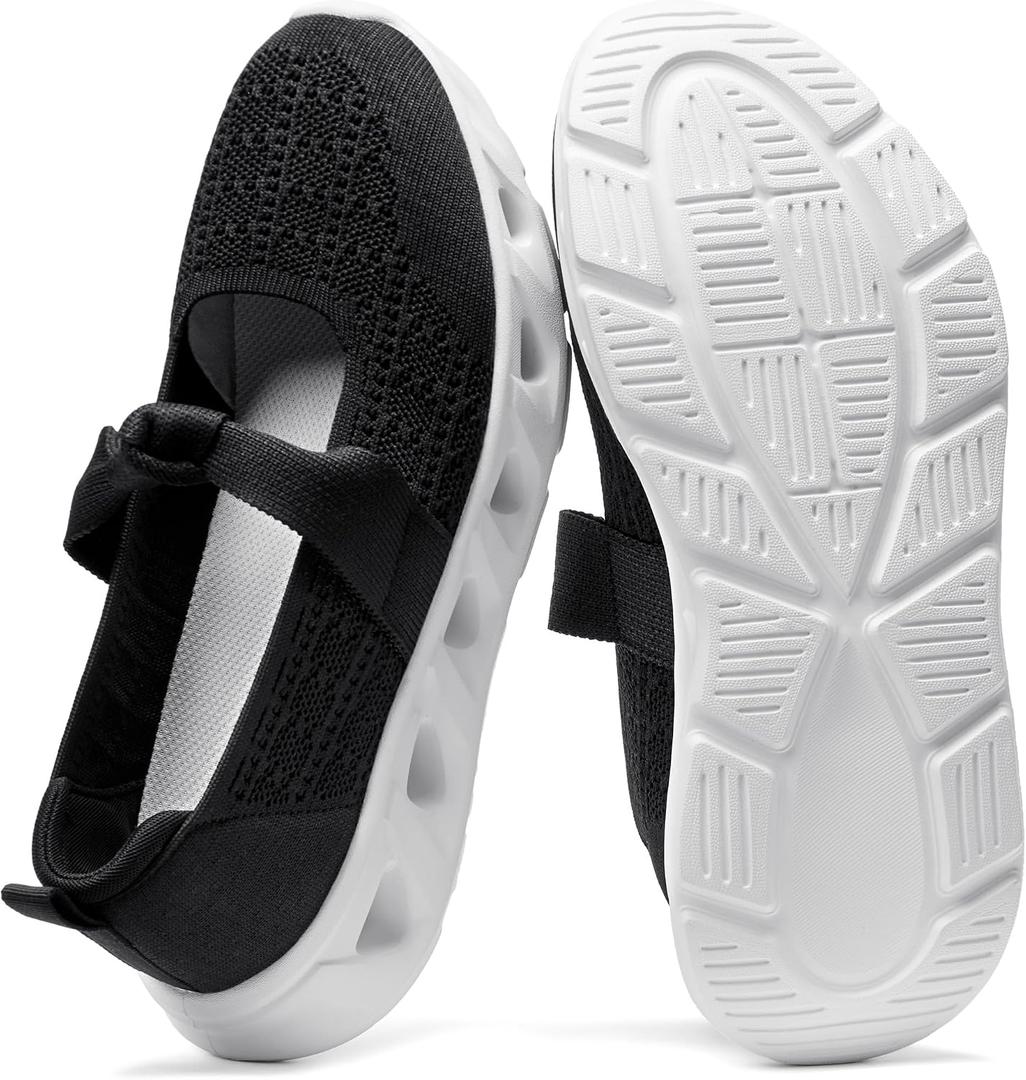 BOSTANTEN Comfortable Mary Jane Sneakers for Women - Lightweight & Breathable, Slip On Casual Shoes 2026, Wide Toe Box, Cushioned Sole for All-Day Walking/Work