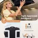 LOVEVOOK Travel Backpack for Women & Men, 25L Airline Approved Personal Item Carry On Backpack, Lightweight with 2 Packing Cubes, Waterproof Daypack for Work, Gym & Weekend Travel, Black