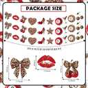 5 Pcs Cherry Cheetah Decorations Cherry Cheetah Party Banner Red Leopard Bow Print Garland Birthday Backdrop Bachelorette Animal Print Party Supplies