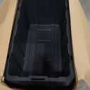 Sterilite 38 Gal Industrial Tote, Stackable Storage Bin with Snap-Fit Lid for Garage, Basement & Attic Storage, Black Base and Yellow Lily Lid, 4-Pack