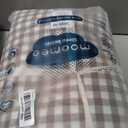 MooMee Gingham Duvet Cover Set 100% Washed Cotton Linen Like Textured Breathable Durable Soft Comfy Modern Checkered Design (Brown Gingham, Palatial King/Oversized King 120"x98")