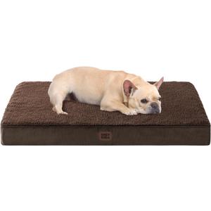 EHEYCIGA Orthopedic Medium Dog Beds for Small Dogs with Removable Washable Cover for Crate, Brown, 30x20