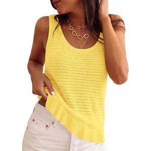 PRETTYGARDEN Crochet Tops for Women 2026 Spring Sleeveless Sweater Tops Summer Boho Tank Resort Wear Beach Vacation Clothes, XXL