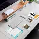 Clear Desk Mat, Clear Writing Desk Pad, Transparent Desk Protector with Anti-Slip Base, Heat Resistant Waterproof PVC Round Edge Durable Desk Writing Mat for Office and Home (23.6x11.8 inch)