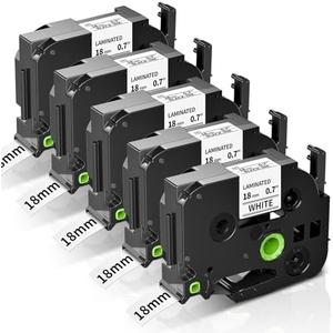 Amazon.com: Anycolor TZe-241 TZ Tape 18mm Laminated White Replacement for Brother P Touch 3/4'' (0.7") Label Maker Tape TZe241 for Brother Ptouch PT-D400 D410 D600 D610BT D460BT Refills, 5-Pack : Electronics