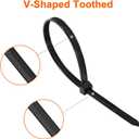 Zip Ties Heavy Duty 12 inchV-Shaped Toothed Double Sided With 200 LBS Tensile Strength Cable Ties Extra Large Wire Ties Adjustable Nylon Tie Wraps for Indoor Outdoor Patented Design80 Pack Black