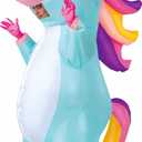 Spooktacular Creations Inflatable Costume Adult, Full Body Riding a Unicorn Blow Up Costume for Halloween Inflatables Party (Blue)