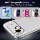 2 x Casetego for iPhone Air/iPhone 17 Air Camera Lens Protector,9H Hardness,Scratch Resistant,Ultra-thin Tempered Glass,Metal Individual Camera Cover for Women,Case Friendly,Light Colorful