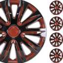 WOLFSTORM 4-Pack 16 Inches Wheel Rim Cover Hubcaps,Redesign Fashion Style Replacement Hubcaps,Car Truck SUV Hub Accessories, Black&Red&Lacquer