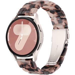 Resin Bands Compatible with Samsung Galaxy Watch 7 FE 6 5 40mm 44mm/Pro 45mm,Galaxy Watch 4 40/44mm,Galaxy Active 2 40/44mm,20mm Band for Galaxy Watch 6 4 Classic 42mm 43mm 46/47mm Watch 3 41mm Women (Tortoise Stone Flower for Gold)