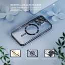 Misea Magnetic for iPhone 16 Pro Case Compatible with MagSafe [Never Yellowing] [Military Grade Drop Protection] Full Camera Lens Protector Plating Soft Clear Phone Case for Women 6.3", Black