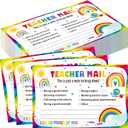 Pasimy 200 Pcs Teacher Mail Cards Rainbow Boho Classroom Positive Teacher Mail Notes to Parents Good Behavior Incentive Postcards Brag to Send Home Classroom Students Preschool Kindergarten Decor