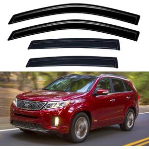Window Visors Rain Guards for 2011 2012 2013 2014 2015 Kia Sorento, Out-Channel Window Vent Wind Deflectors Visors Shades for 11-15 Kia Sorento