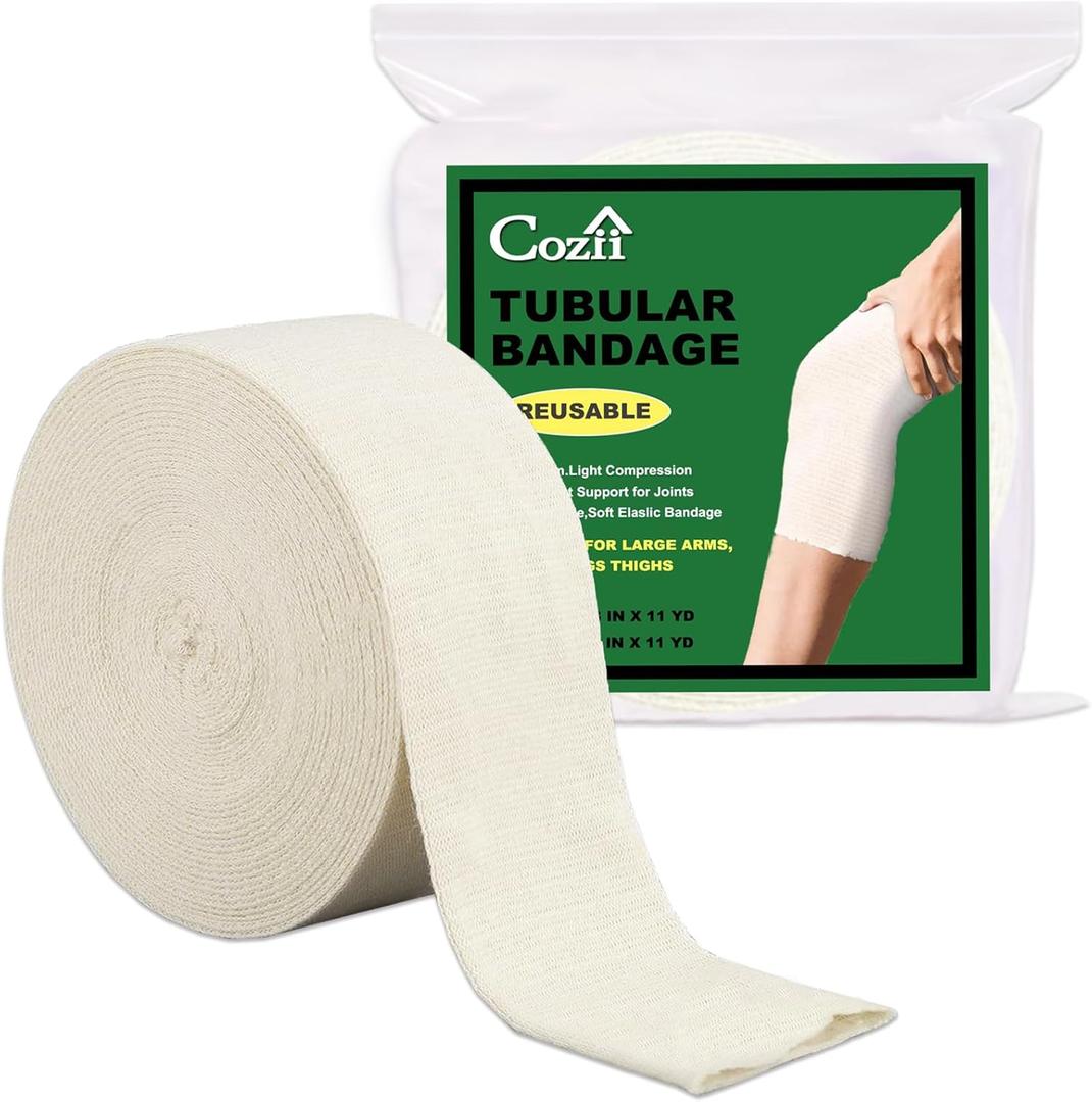 Elastic Tubular Support Bandage, Stockinette Tubing for Arm, Legs, Knees, Compression Tube Bandage Roll for Tissue Support 3" x 11 yd (Size D)