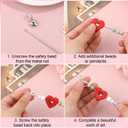 50pcs Blank Beadable Keychain Bars, Flower Shaped Bead Keychain Charms Detachable Key Chain Making Accessories for DIY Craft Project Pendant