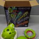 Indoor Outdoor Games for Kids Easter, 3 in 1 Musical Jump, Ring Toss Game & Stomping Rocket Launcher for Kids, Dinosaur Sports & Outside Play Activities Toys with Remote Control for Toddlers 4-8