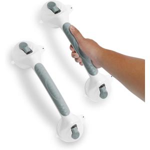 Grab Bars for Bathtubs and Showers, 2 Pack 15 Inch Handles, Strong Suction Grab Bar, Anti-Slip for Seniors, Bathroom Handicap Grab Bars with Indicators