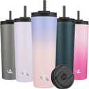 30 OZ Insulated Tumbler with Lid and 2 Straws Stainless Steel Water Bottle Vacuum Travel Mug Coffee Cup,Pastel Sunset