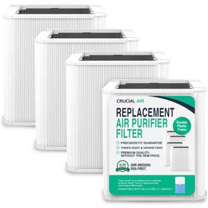 4 Replacement Particle and Carbon Filters Compatible with Blueair Parts # Blue Pure 211+ & Models Blue Pure 211 Plus Air Purifier Foldable (4 Pack) - By Crucial Air