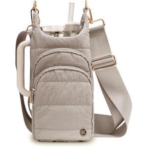 Water Bottle Holder with Strap for 30/32 oz, Crossbody Water Bottle Carrier Bag with RFID Blocking Phone Pocket