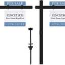 Vinyl PVC Real Estate Sign Post 6' Tall, Realtor Yard Sign Post (Connected type), 47" Arm Holds Up to 36" Sign - Black (No Sign) - 2-Pack