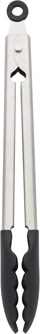 KitchenAid Silicone Tipped Stainless Steel Tongs, 12 Inch, Black (11.6 Inches)