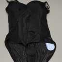 Hilinker Women's V Neck Spaghetti Strap Bodysuit Sexy Sleeveless Camisole Bustier Top (Black, Small)