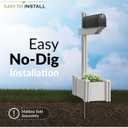 4.5ft H (1 Post w/Planter) No Dig Zippity Majestic Mailbox Post with Planter Box, White Vinyl Post for Mailboxes for Outside, Decorative Post w/Flower Box, Architectural Post for Mailboxes, ZP19027