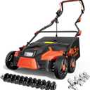 TIECTOWN 2026 Upgrade 16-Inch 15.5A Electric Dethatcher & Scarifier, Orange