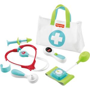 Fisher-Price Doctor Playset Medical Kit 7-Piece Toy for Dress Up and Preschool Pretend Play Ages 3+ Years