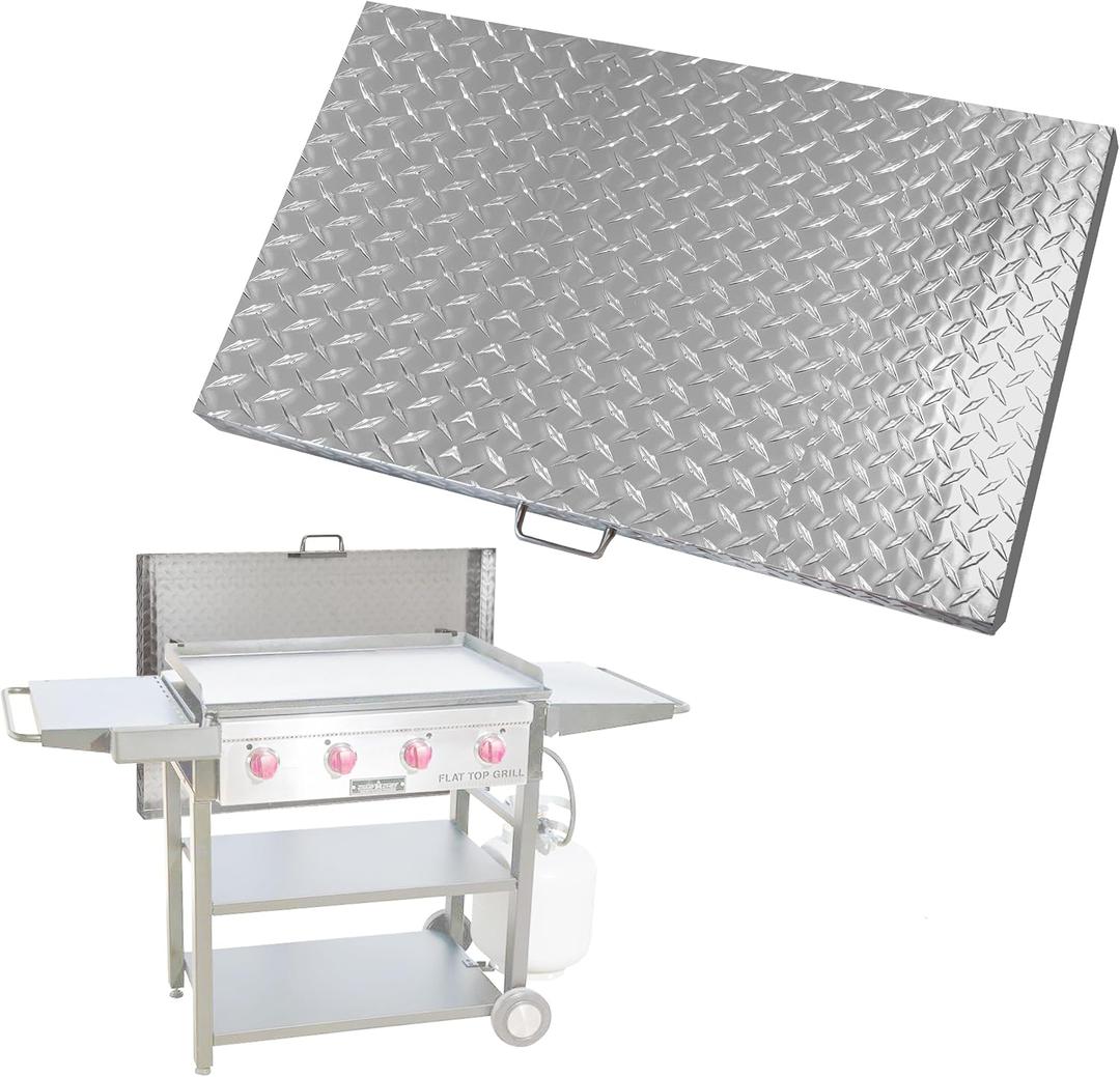 Camp Chef FTG600 32 Inch Griddle Cover, Griddle Accessories, FTG600 Cover, Flat Top Grill Cover for Camp Chef, Great for Outdoors, use as Tabletop, Diamond Plate Aluminum