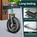 8 Inch Heavy Duty Gate Wheel, 750 lb Capacity, Fits Metal Tube Gates and Wooden Gates, 360 Swivel Spring-Loaded Caster. Gate Wheel for Smooth Operation. Equipped with Installation Tools