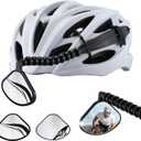 Enhon Upgraded 360 Adjustable Bike Helmet Mirror with Rear Reflector Lightweight Flat Rearview Mirror Fits Vented Helmets for MTB, Road & Long Distance Cycling Safety - Helmet NOT Included