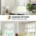 LazBlinds Tie Up Curtains, Linen Privacy Thermal Insulated Balloon Roman Shade Bathroom Window Curtain, Adjustable Rod Pocket Drape for Kitchen, Living Room, Bedroom (25" W x 47" L, Light Grey)