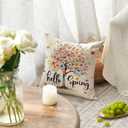 AVOIN colorlife Hello Spring Trees Flowers Throw Pillow Covers, 18 x 18 Inch Watercolor Cushion Case Decoration for Sofa Couch Set of 2