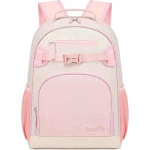 Lightweight Cute Kids Backpack for School Kindergarten Elementary Backpacks for Gilrs ages 6-8-10 (Pink Cream)