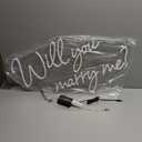 Will You Marry Me Neon Sign with Lights for Proposal Wedding Decorations25.2 inches Large marry me sign for EngagementRomantic Neon Sign Wall Art for WifeWarm White (25 x 15)