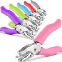 Emraw Premium Single Hole Paper Punch Cushion Grip Heavy Duty Hole Puncher for Greeting Cards Scrapbook Notebook Puncher Craft Paper Hand Tool Pack of 6