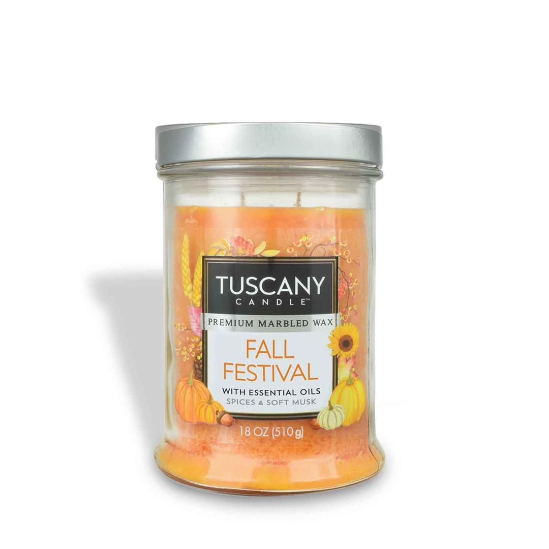 REAL Tuscany Candle Fall Festival Premium Marbled Wax 2-Wick Tumbler Large 18 Oz