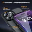 Miracase Magnetic for iPhone 15 Pro Max Case 6.7 inch (Compatible with MagSafe)with 2X Screen Protectors Military-Grade Protection, Anti-Fingerprint Translucent Matte Phone Cover, Black