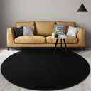 Gifeas Ultra Soft Round Area Rugs for Living Room Bedroom, 5x5 Feet Black Thickened Memory Foam Modern Indoor Circle Carpets, Non-Slip Comfy Circular Rug for Boys Girls Nursery Room Home Decor
