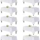 sancua White Table Cloths Rectangle, 10 Pack Tablecoths Rectangular for 6 Foot Tables - Washable Polyester Fabric Table Cover for Wedding, Birthday Party, Banquet Reception, 54x108 Inch