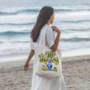 Canvas Tote Bag for Women, Tote Bag with Zipper Inner Pocket