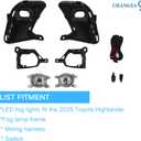 Fog Lamps Kit Switch Bezel Wire White LED For Toyota Grand Highlander 2024-2026 HD25B03