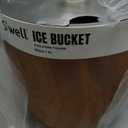 Swell Stainless Steel Ice Bucket with Tongs, 68oz Capacity, Teakwood Pattern Finish, Triple-Layer Vacuum Insulated to Keep Ice Colder Longer, BPA-Free Barware