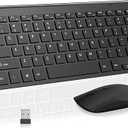 2.4G Wireless Keyboard and Mouse Compact Keyboard Mini Portable Silent Mouse, Suitable for Laptops Mac PC Travel Keyboard and Mouse